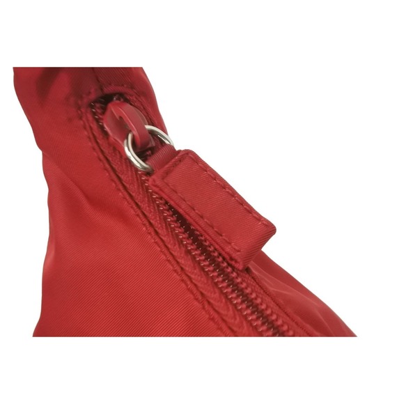 Prada Hobo Handbag One Shoulder Nylon Red - Picture 4 of 9